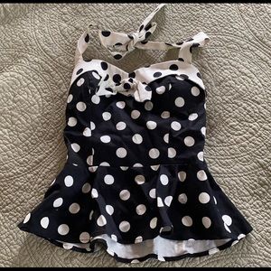 Pinup peplum halter top